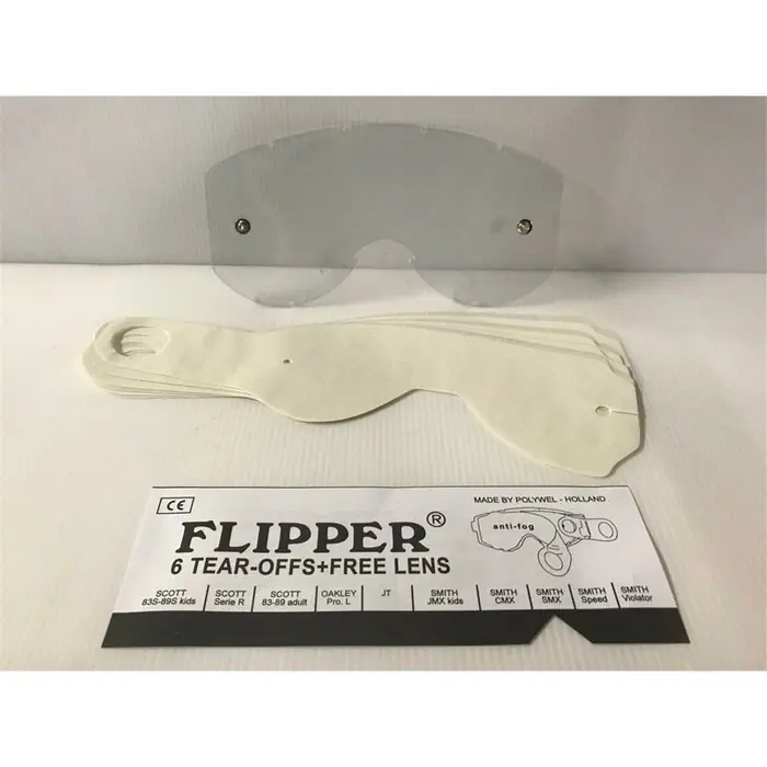 Polywel Flipper 1 Lens + 6 Tear-Off Smith SMX Klar Preis Gesenkt