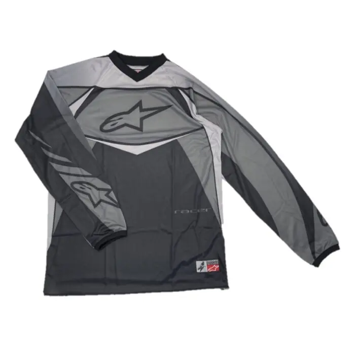 Neue Kollektion Alpinestars Jersey Racer Grau Schwarz