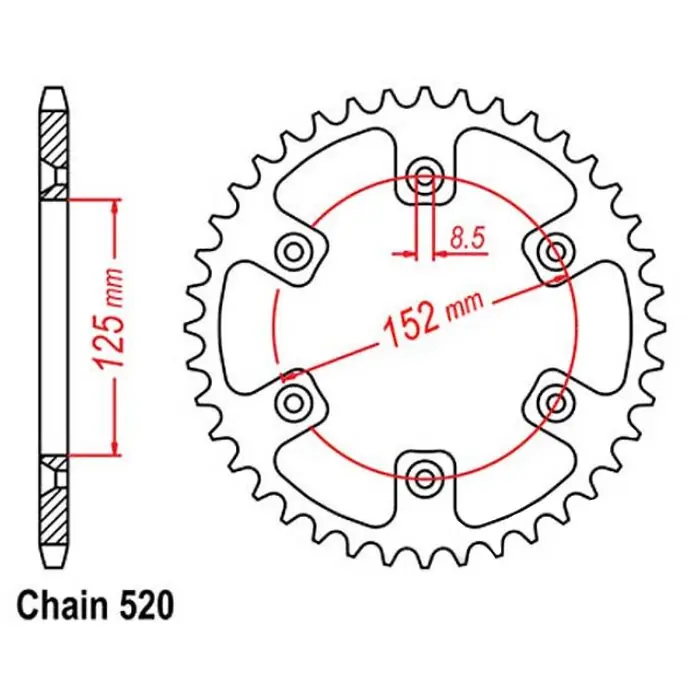 Direkt Vom Hersteller Kettenrad Alu 53Z 520 Senkkopf Beta RR 125 200 250