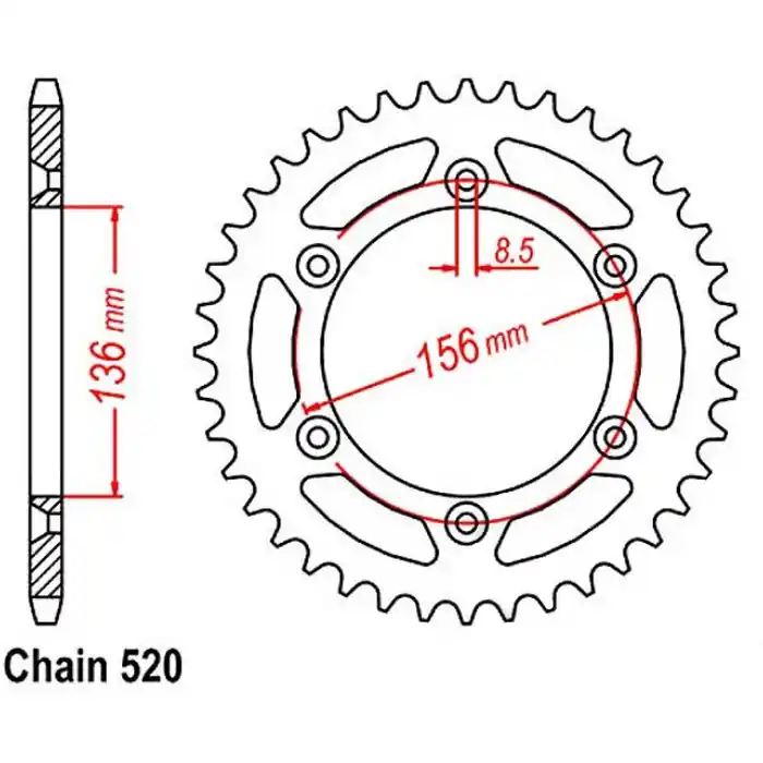 Kettenrad Alu 49Z 520 Senkkopf Beta RR 250 350 400 450 05-14 Sichere Zahlung