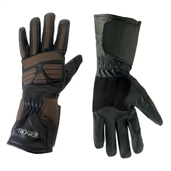 Thoger Handschuhe Bob Retro Vintage 80‘s Schwarz Braun L/10 Expressversand