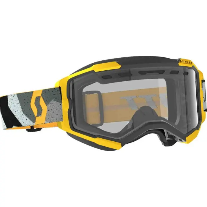 Scott Brille Fury Enduro Camo Grau Gelb - Klar Schneller Versand