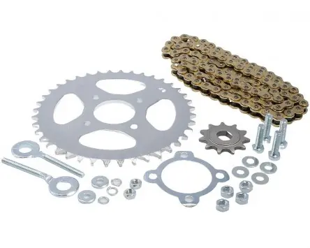 Kettensatz IGM 16-teilig 415er Teilung 40 / 11 Zähne für Hercules / Sachs Prima 50 Motor Set Kit Kettenspanner, Sicherungsblech Mega-Angebot