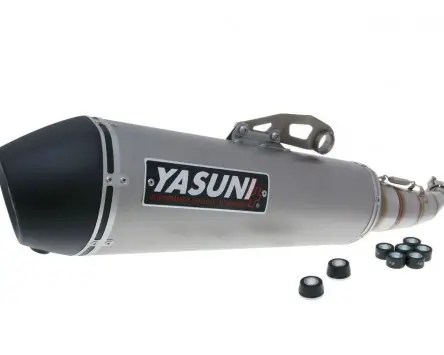 Günstig Auspuffanlage YASUNI Scooter 4 schwarz ABE kompatibel für Yamaha X-Max 125 SE32, SE54, SE64, SE68 Ersatz Tuning Roller Moped