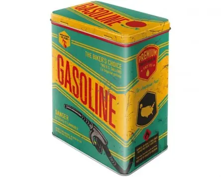 Jetzt Bestellen Teedose NOSTALGIC ART Gasoline 10x14x20cm Dekoration Werkstatt Garage Roller Motorrad Retro