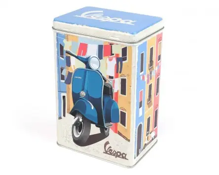 Finale Aktion Teedose Nostalgic Art Vespa Italian Laundry, 10x14x20cm, kompatibel für Wohnzimmer, Werkstatt, Garage, Roller, Deko, Klassik