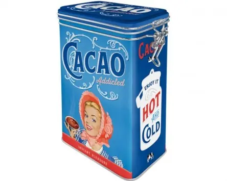 Sonderaktion Kaffeedose / Aromadose NOSTALGIC ART Cacao Addicted, 7,5x11x17,5cm, 1,3L Teedose, Box, Aufbewahrungsdose
