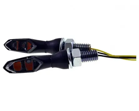 Top-Seller Blinker HIGHSIDER SONIC-X2 LED schwarzes Metallgehäuse, Glas getönt, Paar, kompatibel für Motorrad, Roller, Schaltmoped, Quad, Universal
