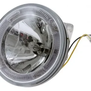 Angebot Scheinwerfer Fernlicht Motorrad,rund, mit LED Standlichtring, klar, 12V H3 55W