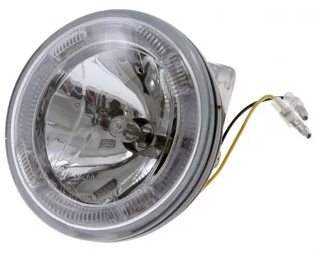 Angebot Scheinwerfer Fernlicht Motorrad,rund, mit LED Standlichtring, klar, 12V H3 55W