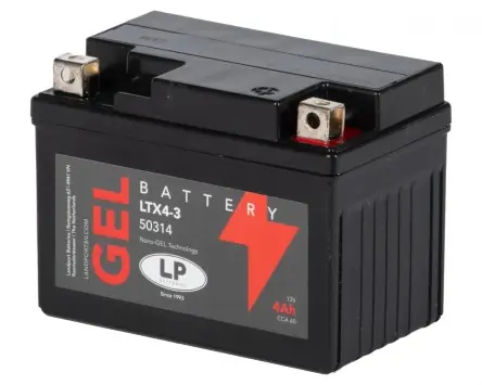 Batterie LANDPORT LTX4-3 Gel 12V 3Ah kompatibel für Gilera Runner, Piaggio NRG, MBK Nitro, Booster, Yamaha Aerox, BWS, Peugeot Speedfight 2 Must-Have