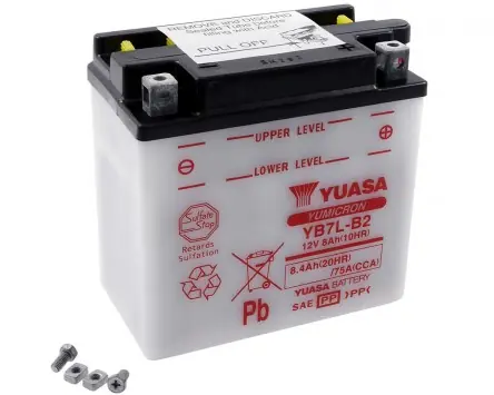 Preisreduziert Batterie 12V 8Ah YUASA YB7LB2, ohne Batteriesäure