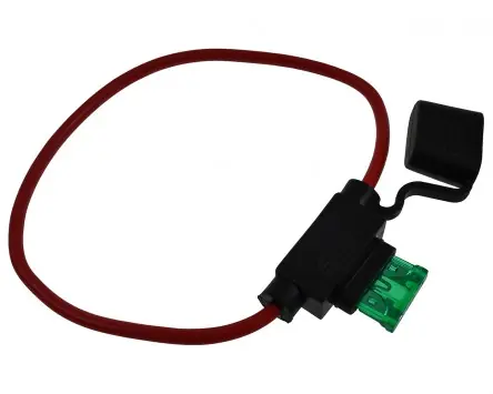 1x Sicherungshalter 2,5mm 30A mit Kabel für Flachsicherung kompatibel für Scooter, Roller, Moped, Vespa, Lambretta Motorrad, Universal Ersatz Sicherun Geprüft