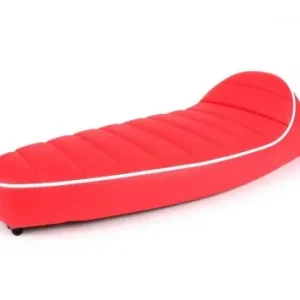 Abverkauf Sitzbank Rot / Weiss FASTBACK 2.0 kompatibel für Vespa V50, PV125, ET3 Ersatz Sport Smallframe Vespa Classic