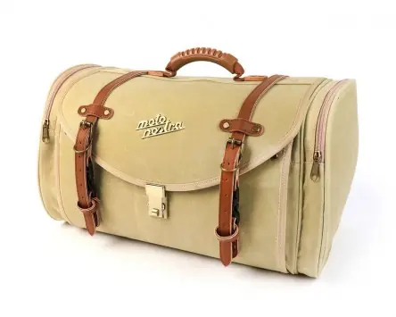 Koffer / Tasche MOTO NOSTRA Classic waxed canvas, beige, 35L, 480x300x270mm kompatibel für Vespa, Lambretta, GTS, GTV, LX/LXV, ET4, S50, 150, Sprint, Nur Für Kurze Zeit