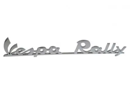 Schriftzug für Heck Vespa Rally chrom 160x25mm, 4 Pin Preis Gesenkt