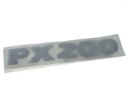 Sonderangebot Schriftzug Aufkleber Sticker für Seitenhaube PX200 chrom
