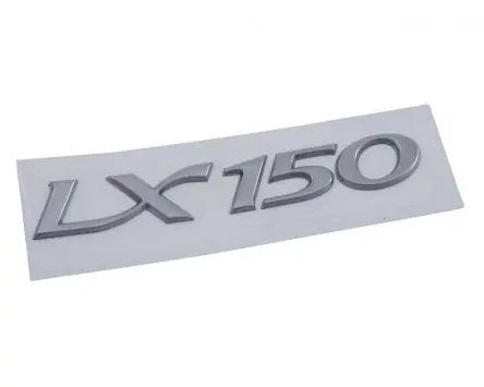 Top-Seller Schriftzug Aufkleber Sticker für Seitenhaube LX 150 chrom 100x15mm
