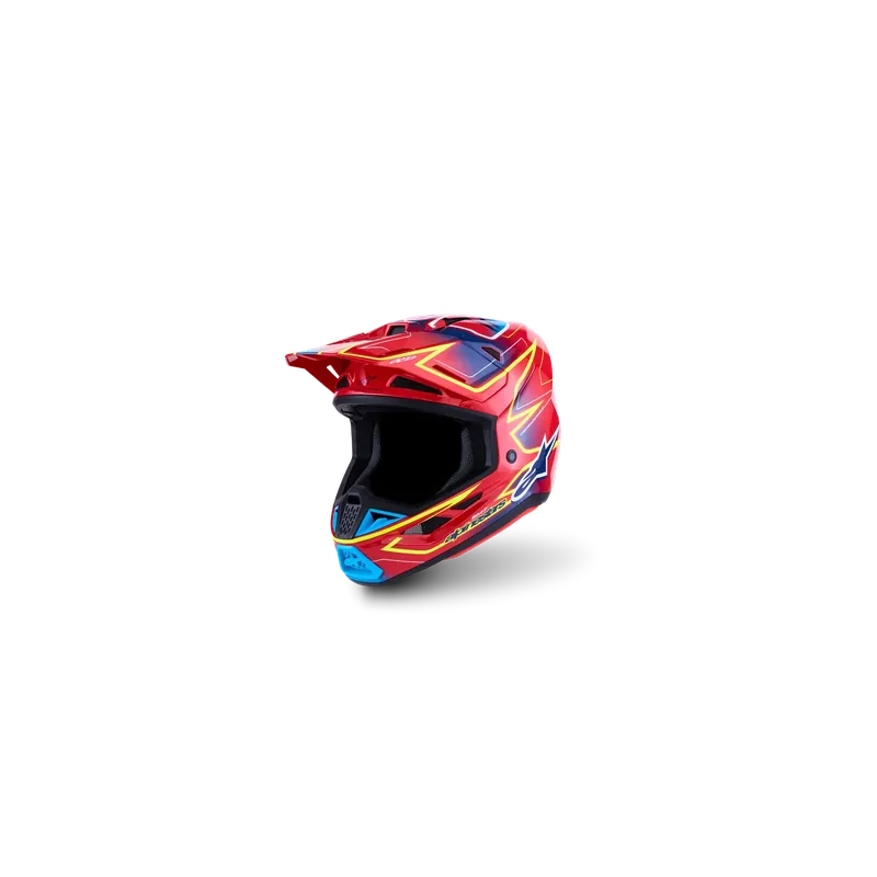 Direktkauf Helm Alpinestars SM7 Cast Red Yellow Fluo Blue Glossy