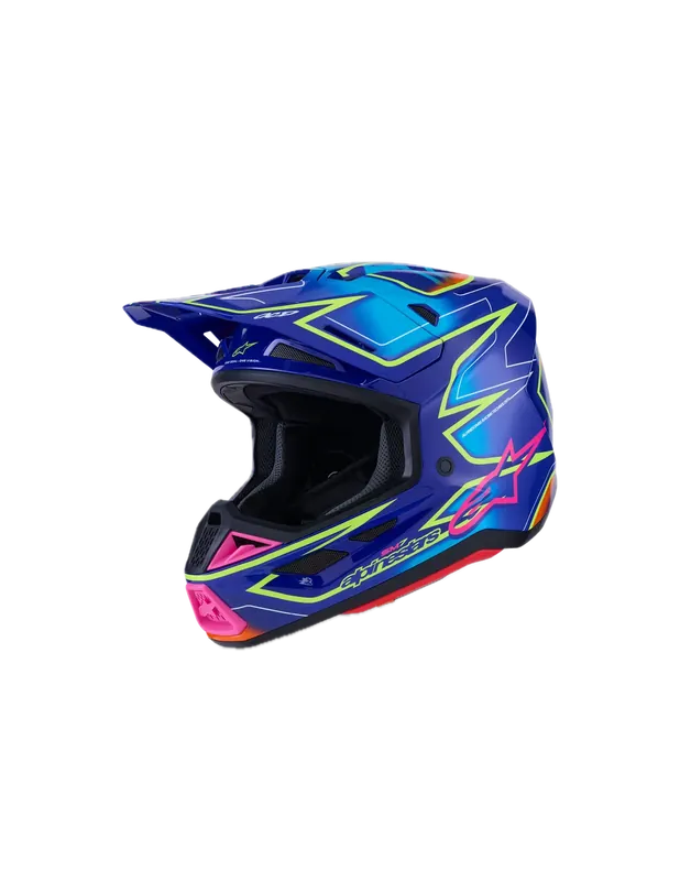 Top-Angebot Helm Alpinestars SM7 Cast Blue Pink Yellow Fluo Glossy