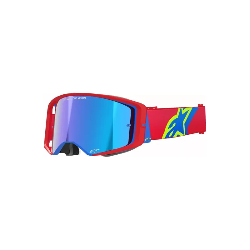 Mx Crossbrille Alpinestars Supertech Corp Absolute Red/Blue Spiegellinse Preis Gesenkt