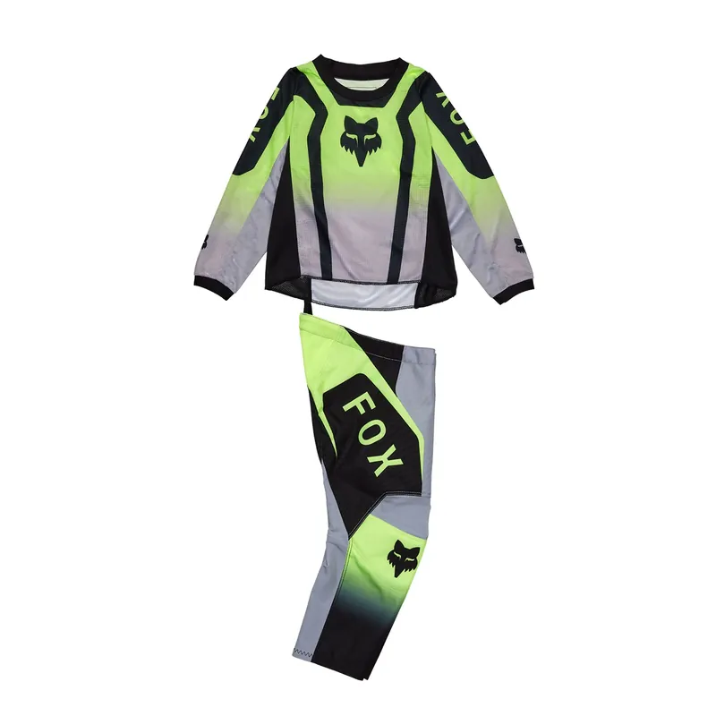 Jersey und Hose Kinder Fox 180 Lean Fluo Yellow Saisonangebot