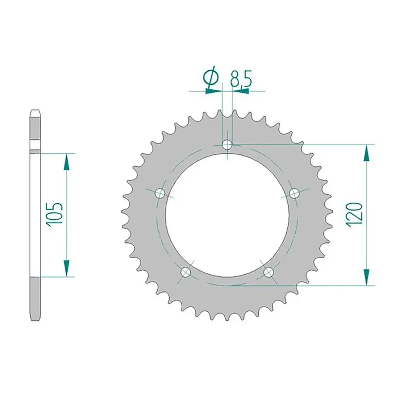 Top-Preis AFAM Kettenrad STAHL 415 45 Zähne