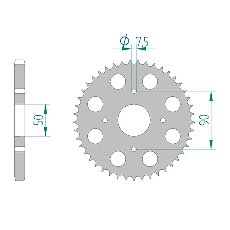Neu Esjot Kettenrad 92105-48 STAHL 428 48 Zähne