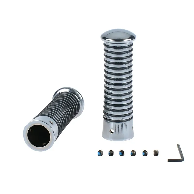 Sonderaktion ScooterLibre Griffe mit O-Ringen chrom/schwarz 24-26/24-26 115 mm inkl. Madenschrauben