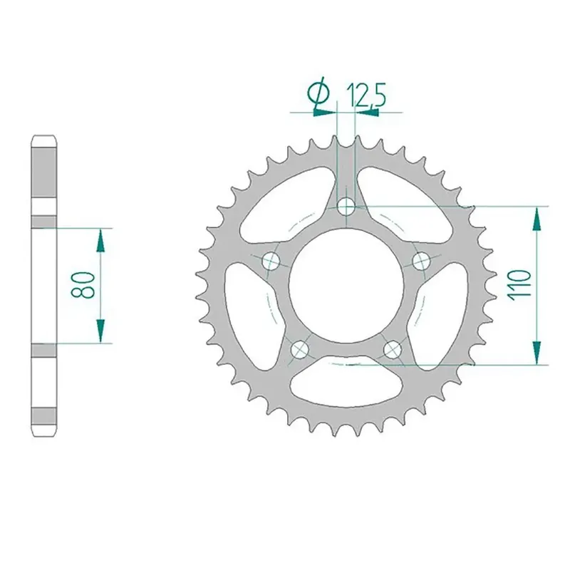 Esjot Kettenrad 10608-36 STAHL 525 36 Zähne Schnäppchen