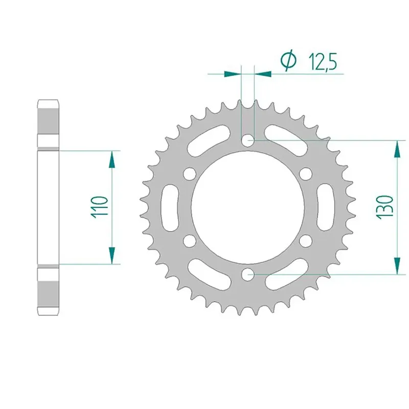 Geprüft AFAM Kettenrad 92502-40 STAHL 530 40 Zähne