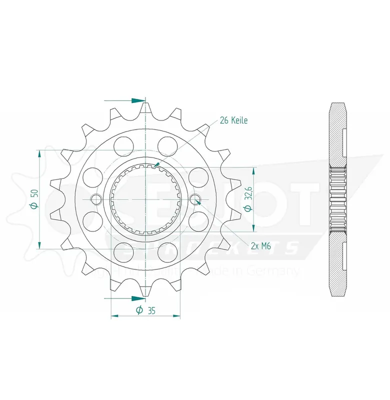 Neue Kollektion Esjot Ritzel 530 17 Zähne
