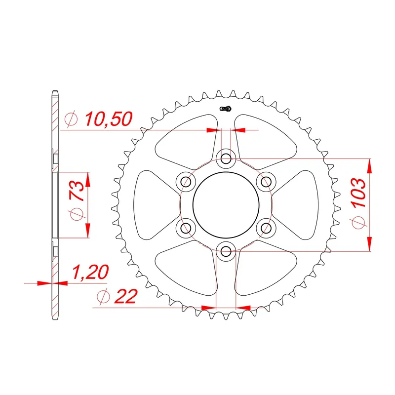 AFAM Kettenrad STAHL 525 49 Zähne Top-Preis