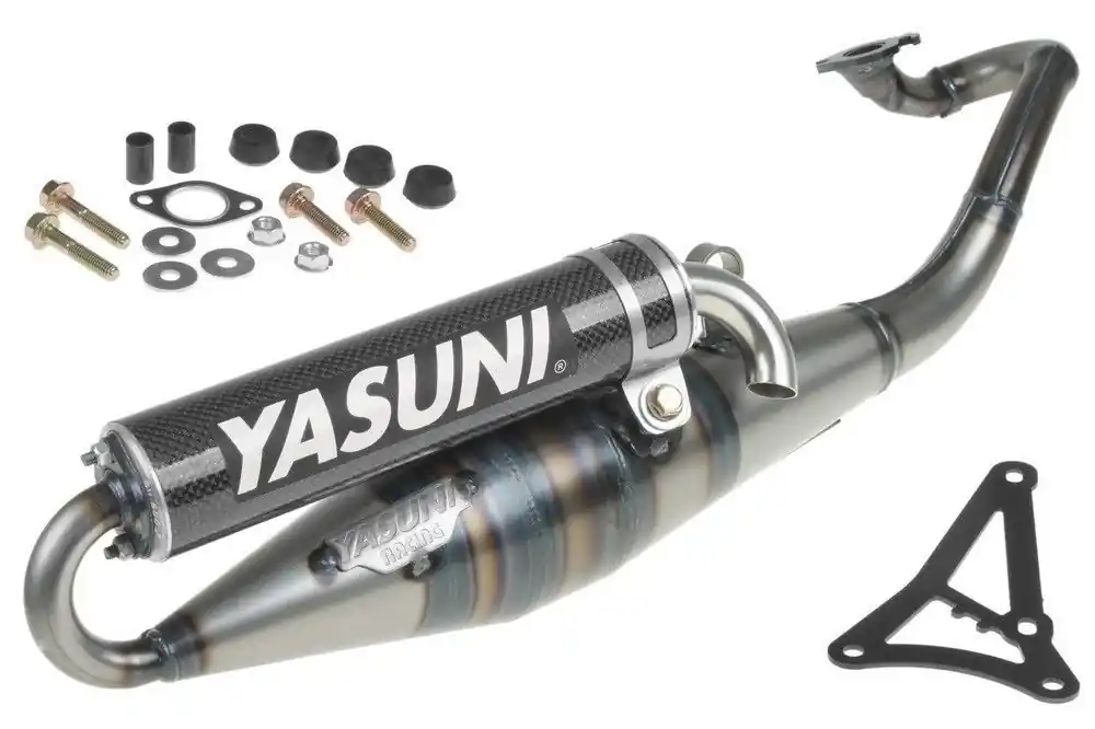 Auspuff Yasuni Scooter Z Schwarz Carbon Yamaha Minarelli 50 2T Abverkauf