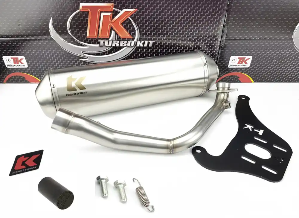 Ausverkauf Turbo Kit Edelstahl Auspuff SYM Sanyang Joymax EVO 300 300i 4 Takt