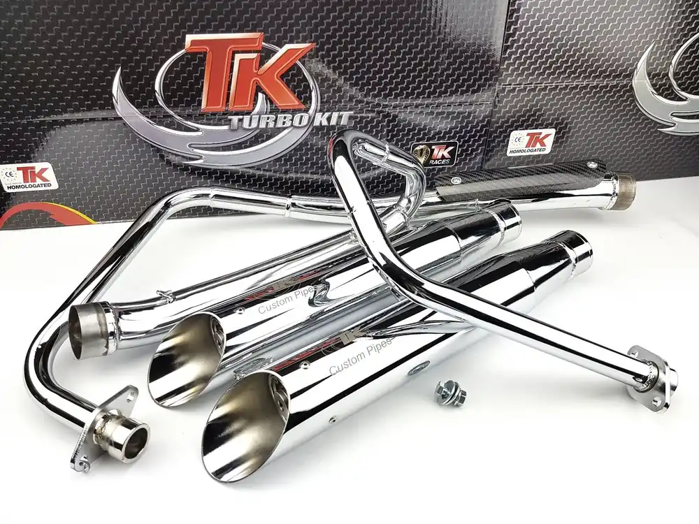 Turbo Kit Custom-Style Chrom Sportauspuff Yamaha XV Virago 125 4T Günstig