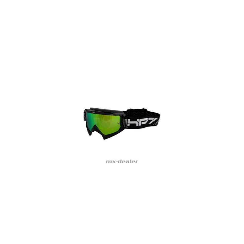 Neu HP7 MX Enduro Brille Crossbrille Schwarz grün verspiegelt Motocross Downhill BMX