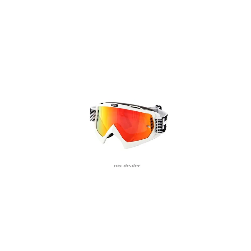HP7 MX Enduro Brille Crossbrille Weiß rot verspiegelt Motocross Downhill BMX Neu Im Sortiment