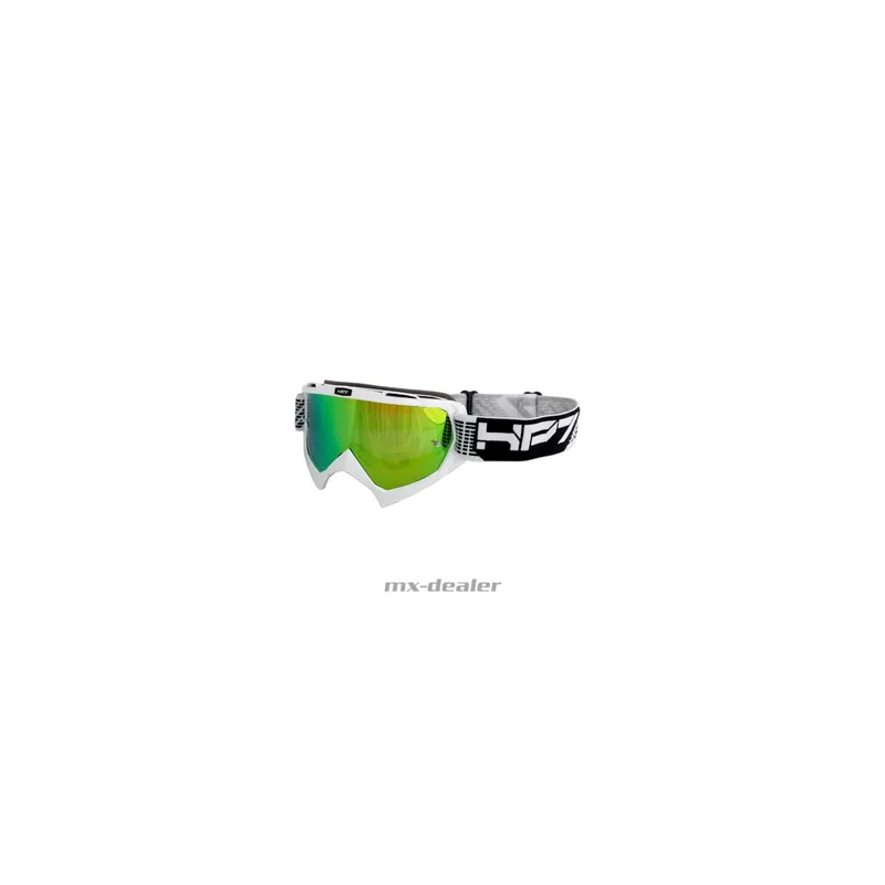 Preiswert HP7 MX Enduro Brille Crossbrille Weiß grün verspiegelt Motocross Downhill BMX