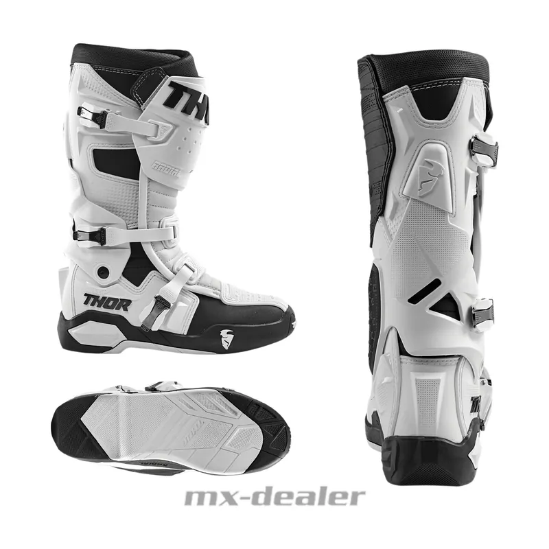 Crossstiefel Enduro Stiefel Motocross MX Stiefel Thor Radial Offroad Weiß Schwarz US 12 / EU 47 Aktuell