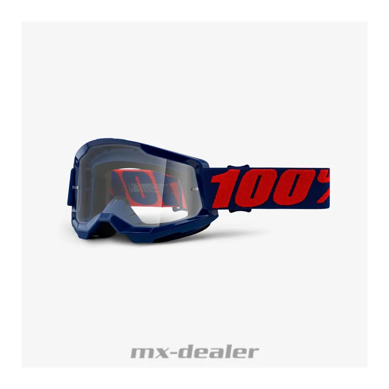 100 % Crossbrille Strata2 Masego Blau Motocross Enduro Downhill MTB BMX DH klar Mega-Angebot