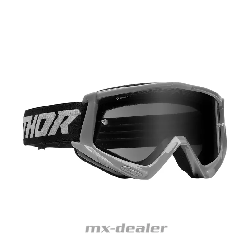 Thor Combat Sand Motocross MX Brille Grau Schwarz Endurobrille MX-Brille Crossbrille getönt Geprüft