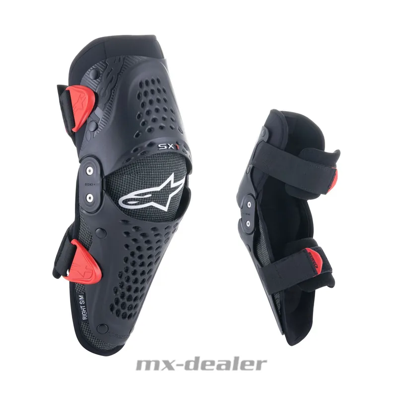 Alpinestars Youth Knieschützer SX1 MX Kinder Knieschützer Motocross Knie Schützer Schwarz L / XL Ausverkauf