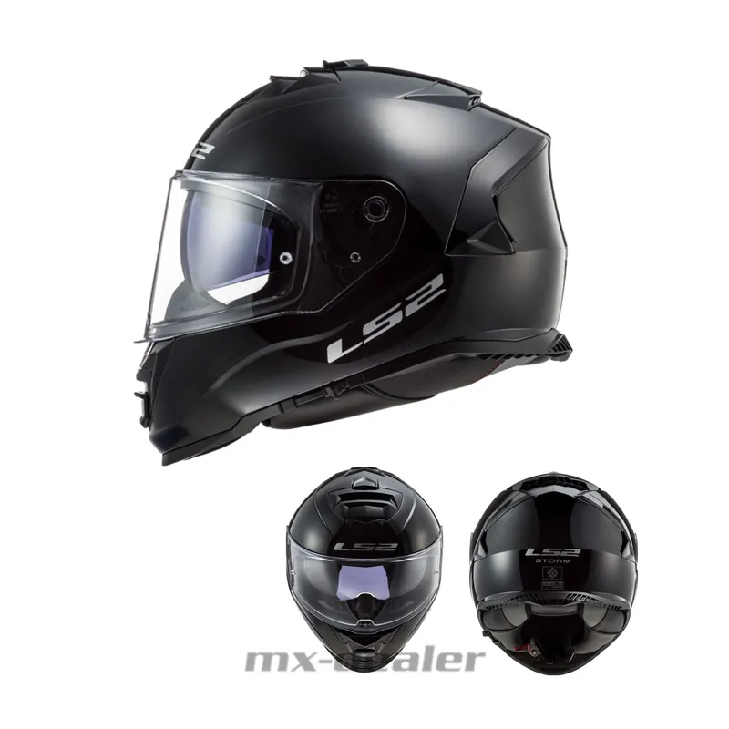 LS2 FF 800 Storm Solid Hochglanz Gloss Black Schwarz Motorrad Helm Integralhelm Biker XL (61-62cm) Neu
