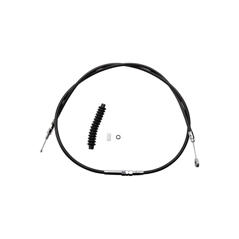 Zertifiziert Drag Specialties High-Kupplungszug aus schwarzem Vinyl Alternate Length f. +25