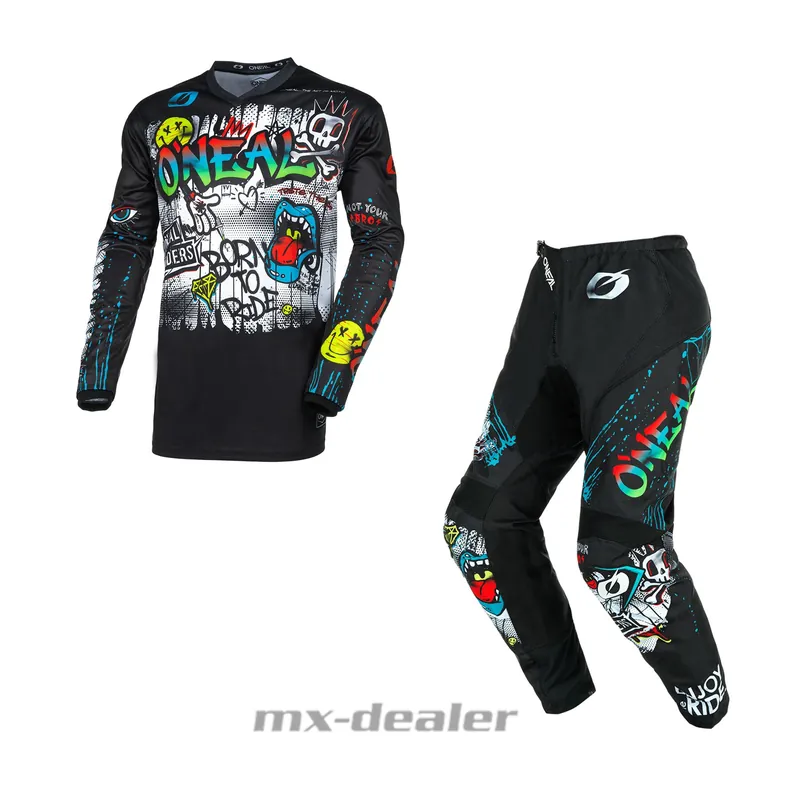 Finale Aktion O‘Neal Element Rancid V24 Schwarz Multi Cross Hose Jersey MX Motocross Enduro Combo US 38 / EU 54 XXL