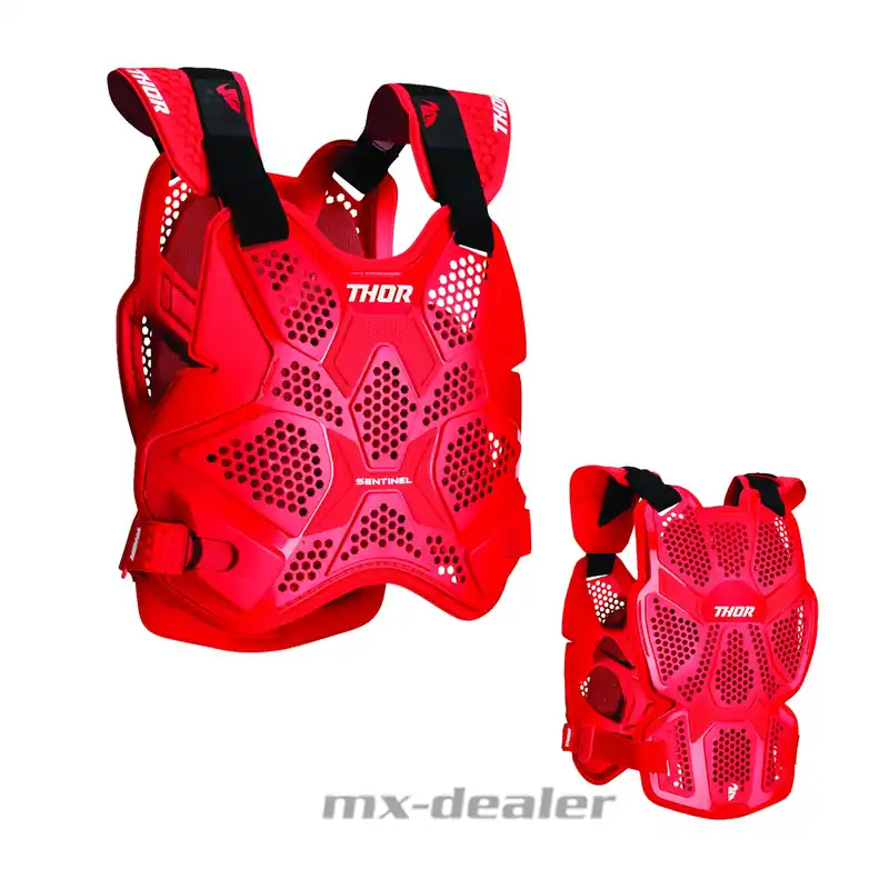 Schneller Versand Thor Sentinel Pro Brustpanzer Brustschutz MX Enduro Motocross Rot XS-S
