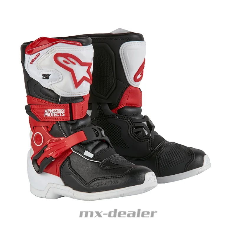 Alpinestars Kinder Tech 3S Kids Motocross Stiefel Pee Wee PW Rot Weiß Schwarz US 11 / EU 29 Echt