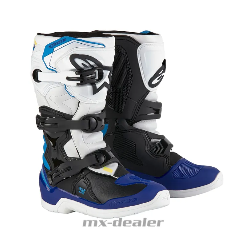 Neu Alpinestars Kinder Tech 3S Youth Jugend Motocross Stiefel Blau Weiß US 8 / EU 42