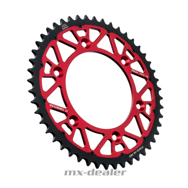 Kracherpreis JT Sprockets Twinstar Dual Stahl Alu Kettenrad Honda Rot CR CRF 125 250 450 MX